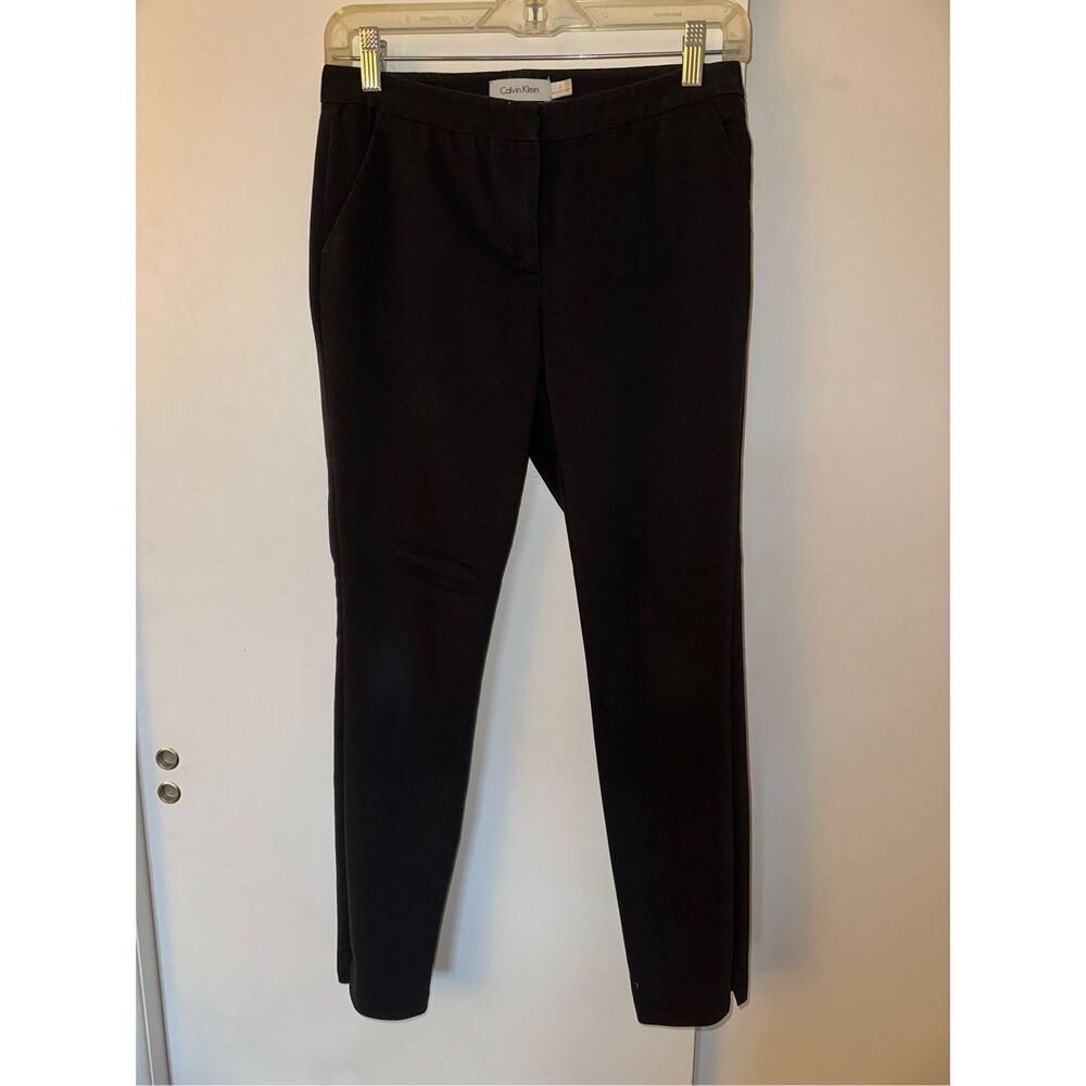 Calvin Klein Women’s Solid Black Skinny Tapered Dress Pants Size 2 GUC